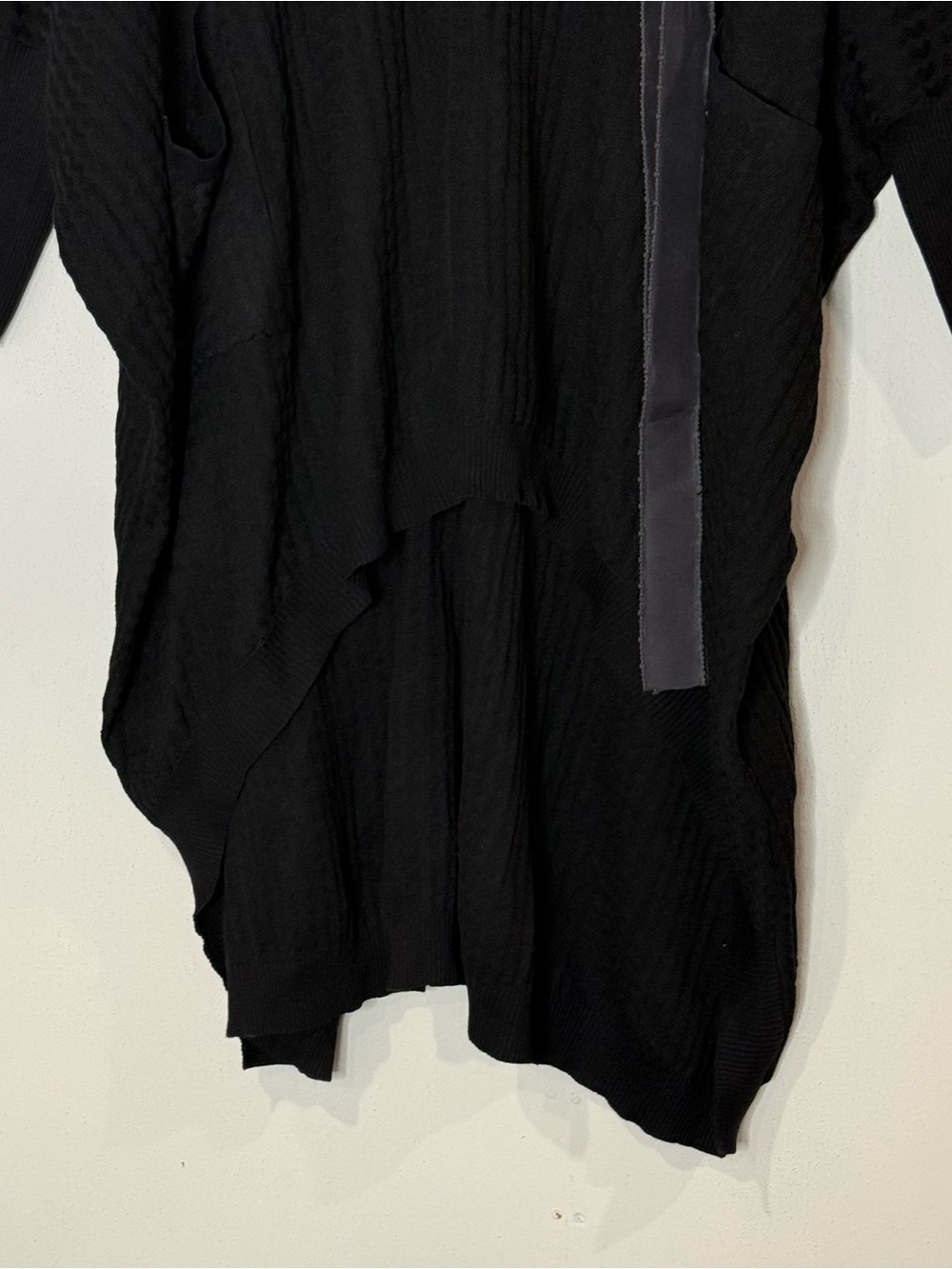 Avant Garde Oversized Embellished Mock Neck Knit High Low Sweater Dress XL Black - Picture 5 of 14